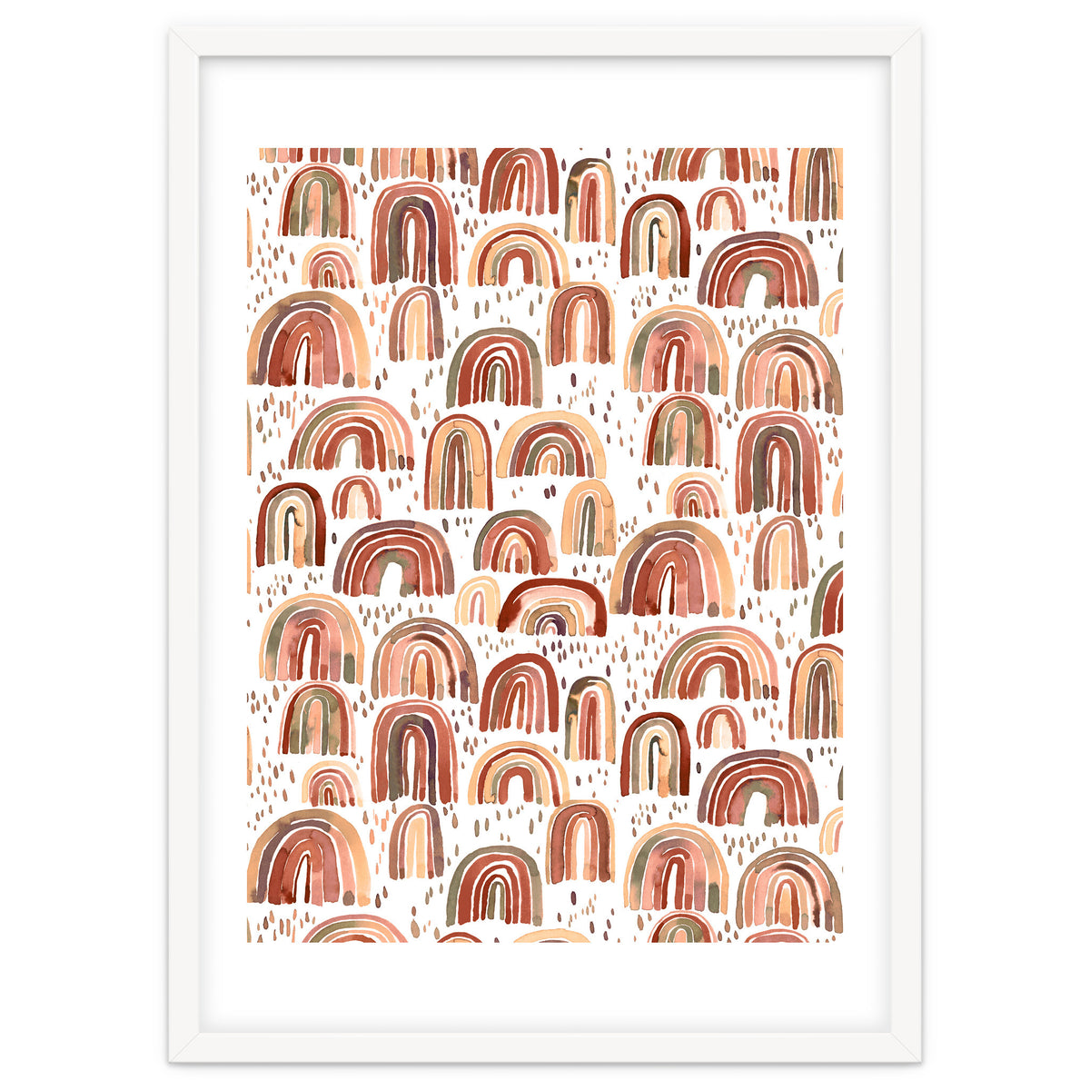 Cute Watercolor Rainbows Terracota