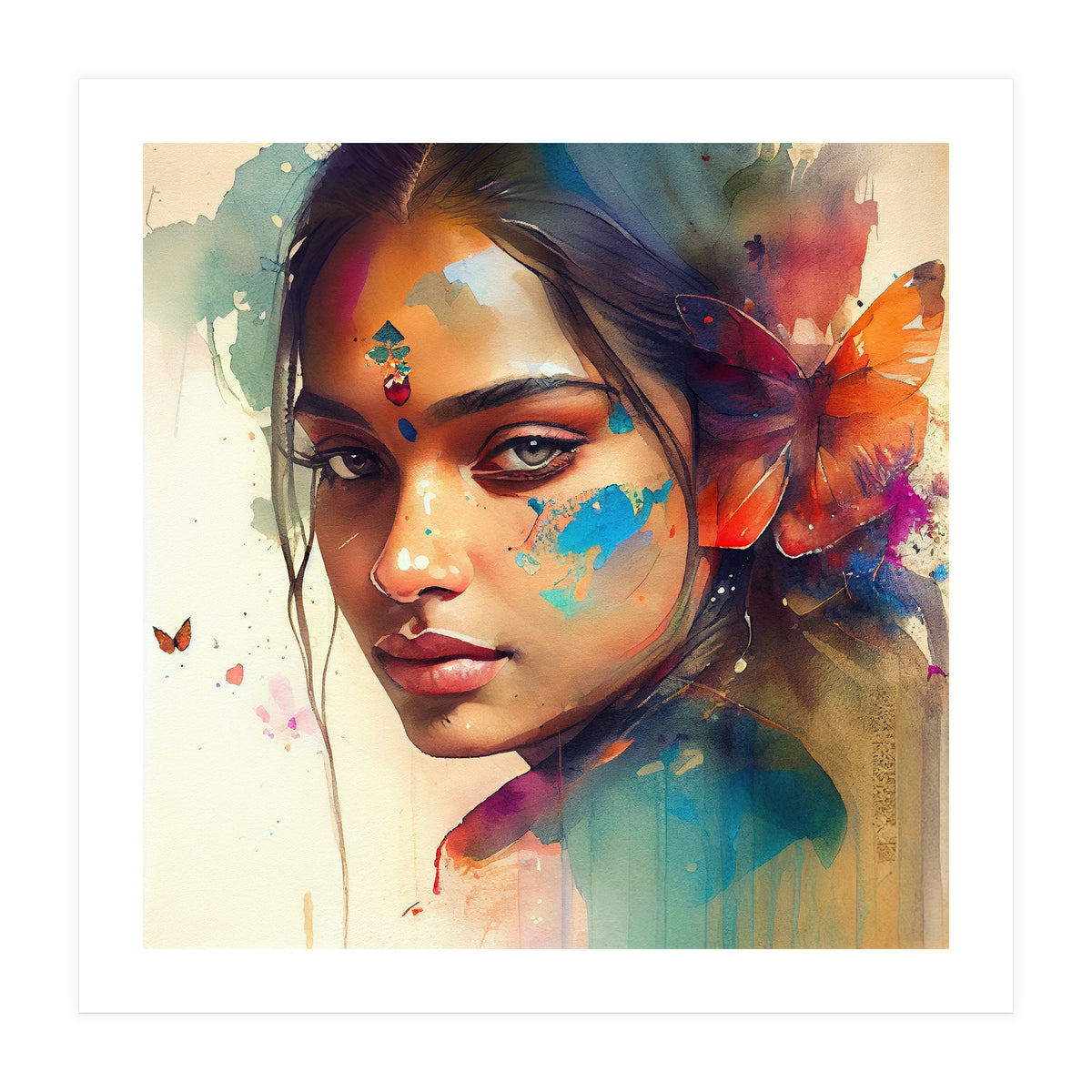 Butterfly Whisper Hindu Portrait (Print Only)