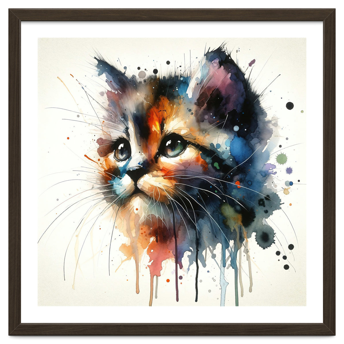Colorful Kitten Portrait