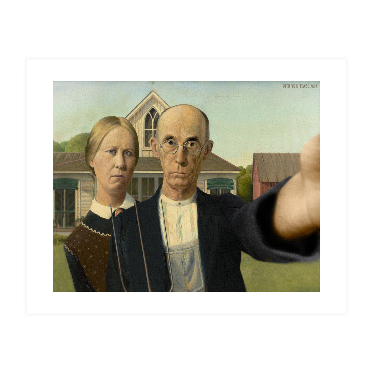 American Gothic - Grant Wood - Selfie (Print Only)