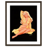 Pinup Girl Posing In Yellow Dress thumbnail