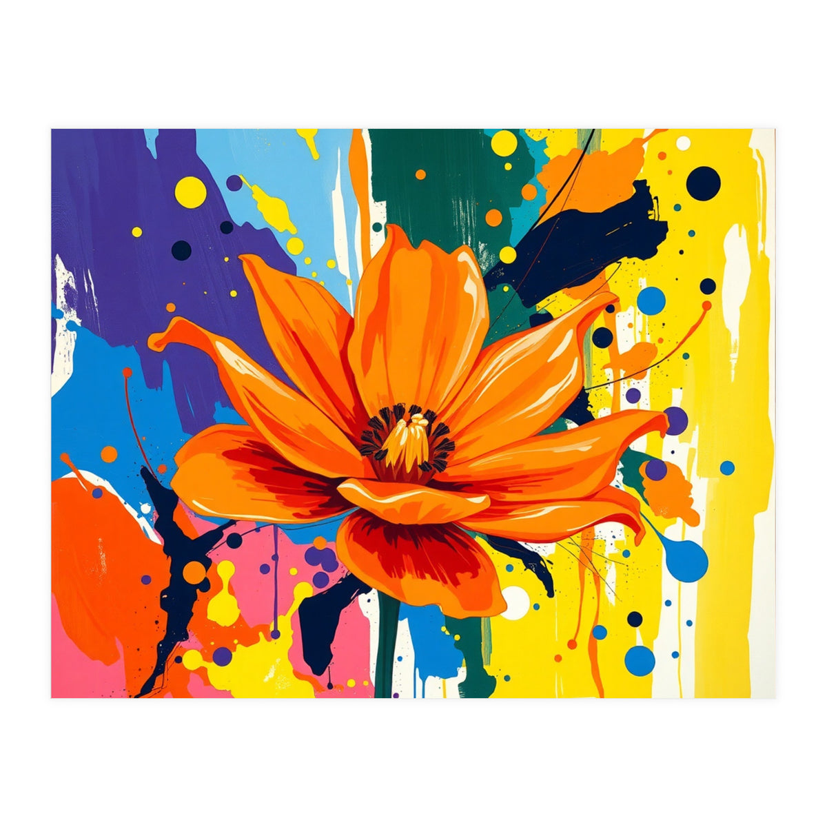 Modern Vibrant Flower (Print Only)