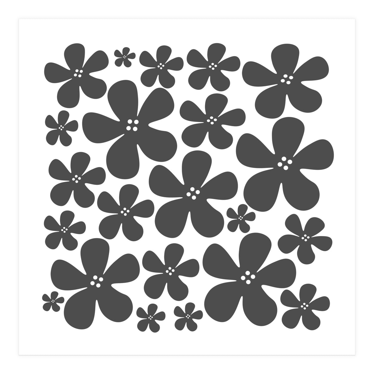 Grey Flowers Pattern (Print Only)