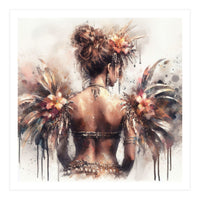 Ornate Floral Back Portrait (Print Only)
