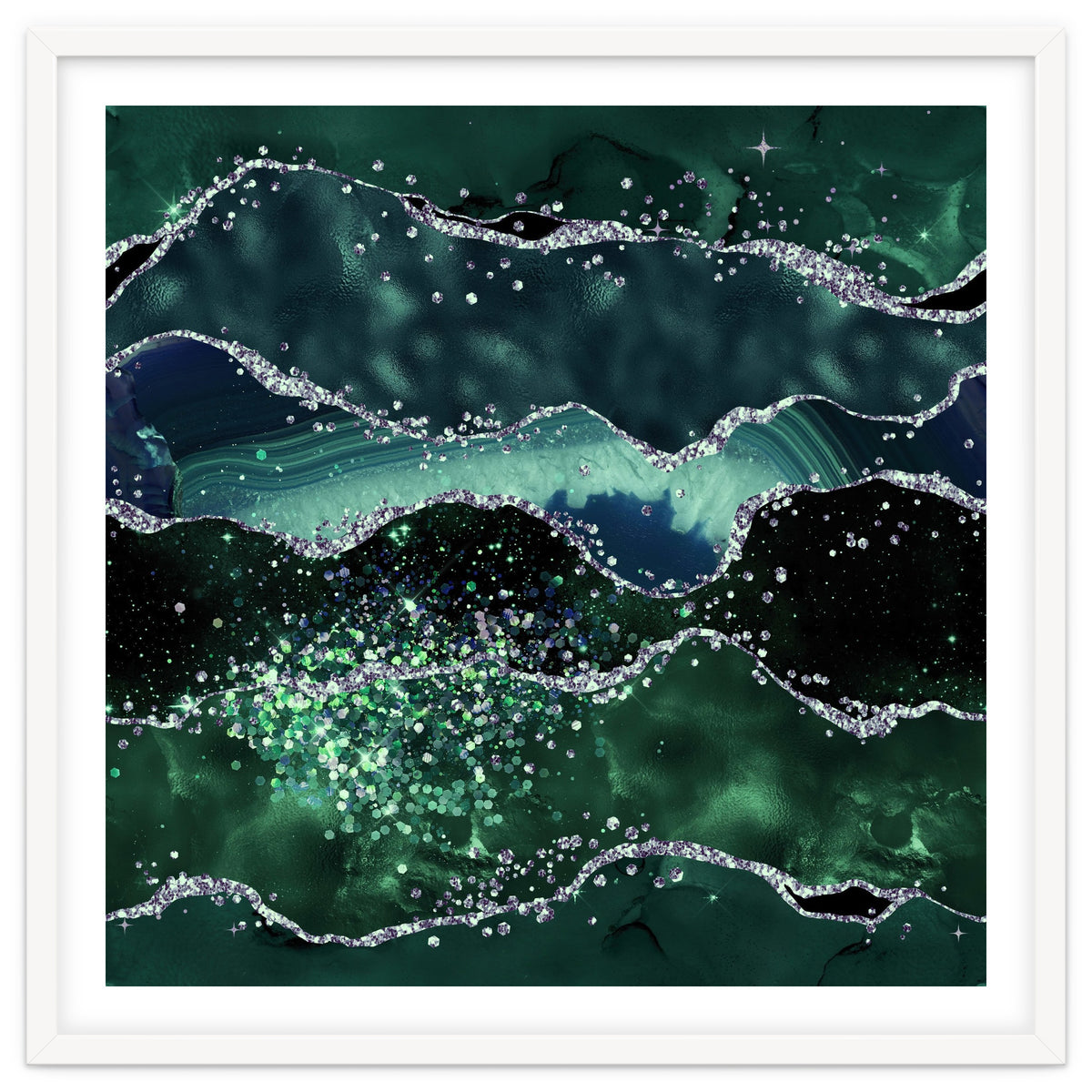 Emerald Glitter Agate Texture 05