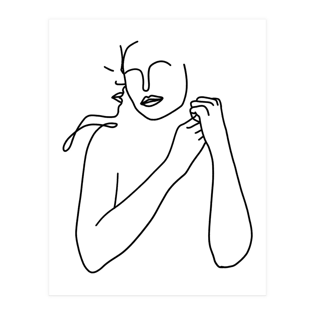 Eternally Connected, Abstract Line Art Love, Sketch Drawing Minimal, Eclectic Human Couple Connection Minimalism Concept (Print Only)