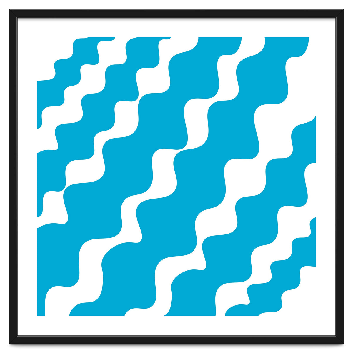 Slanting Blue Wavy Pattern