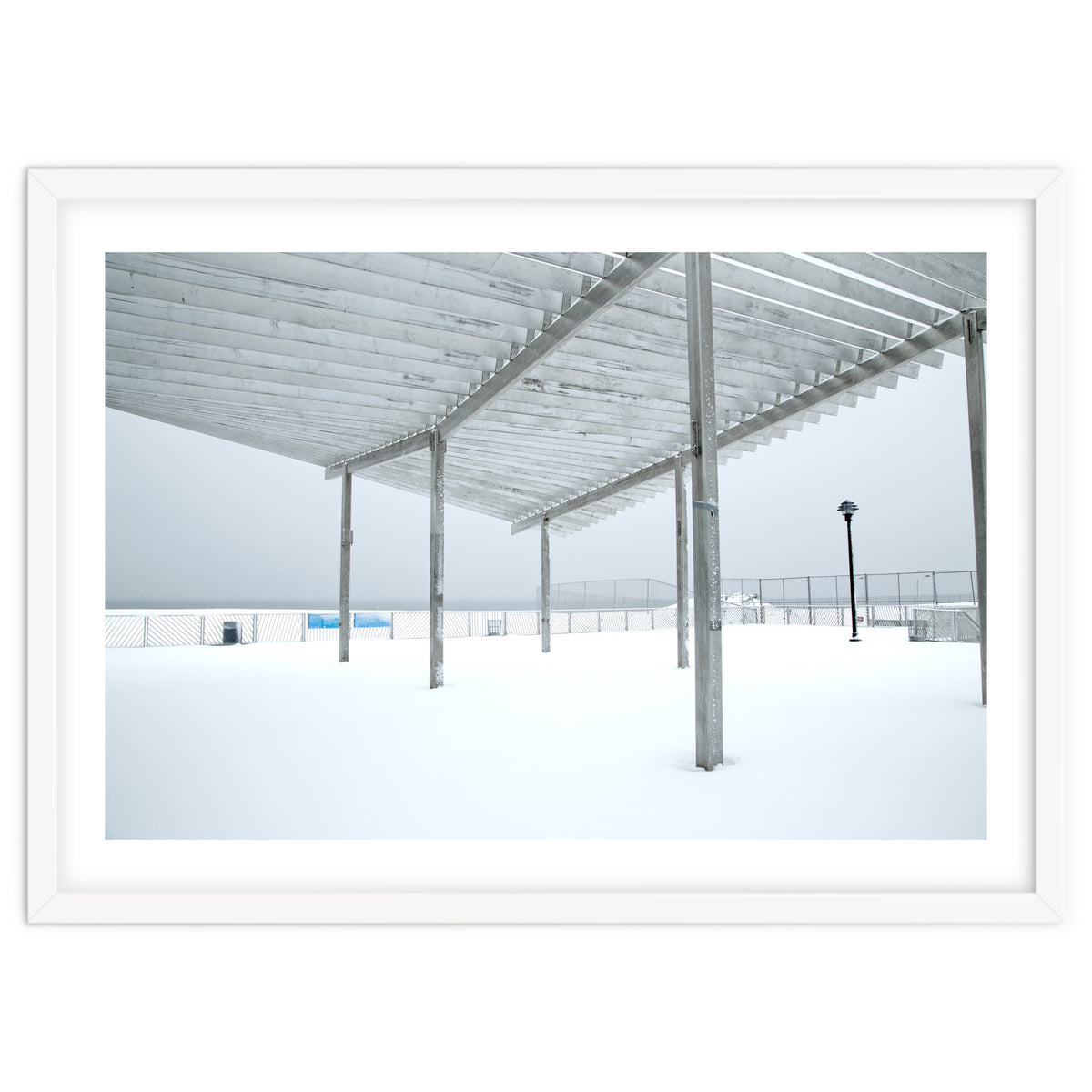 Sunshade site in the winter beach