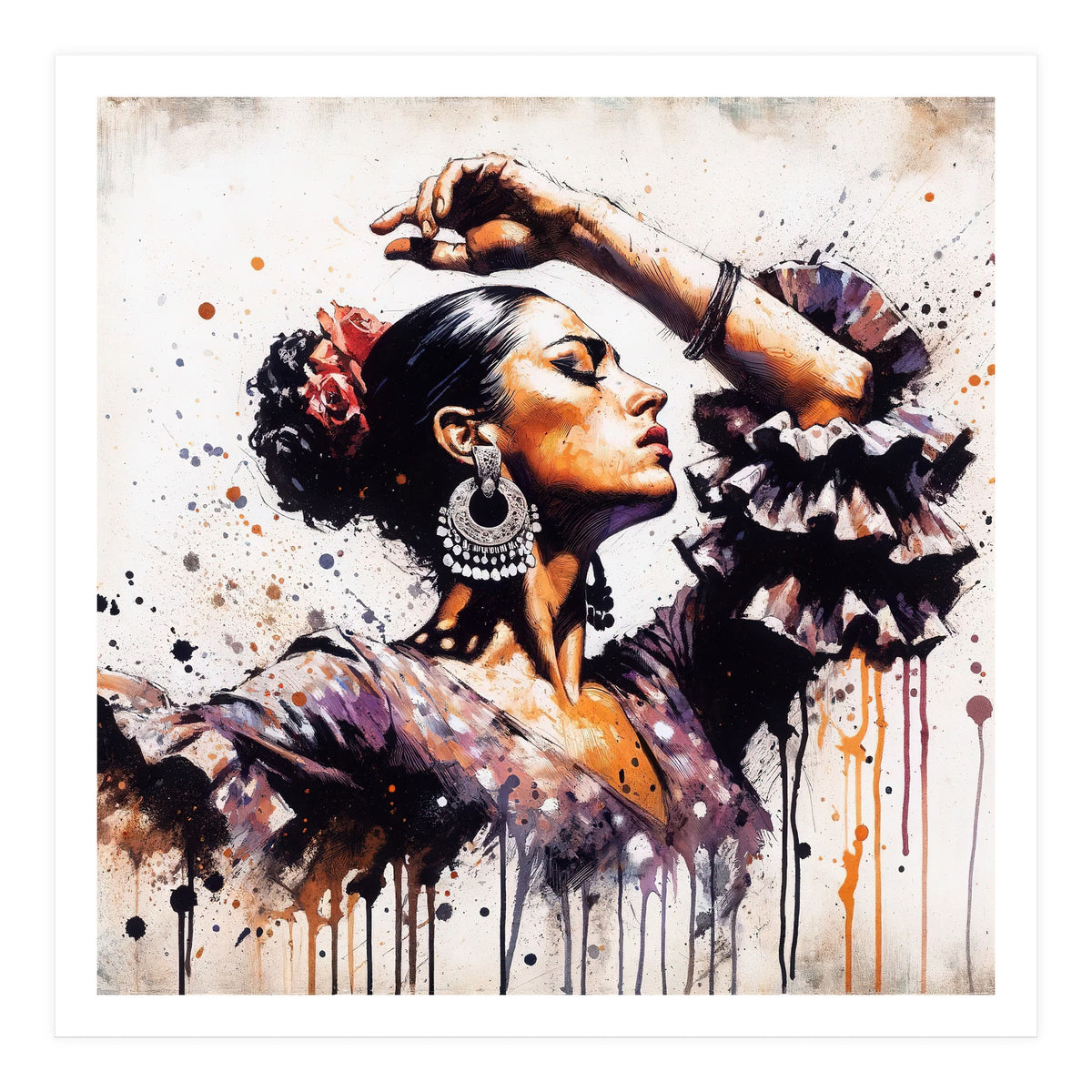 Watercolor Flamenco Dancer #1 (Print Only)