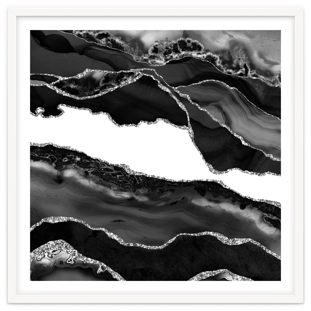 Black & Silver Agate Texture 06