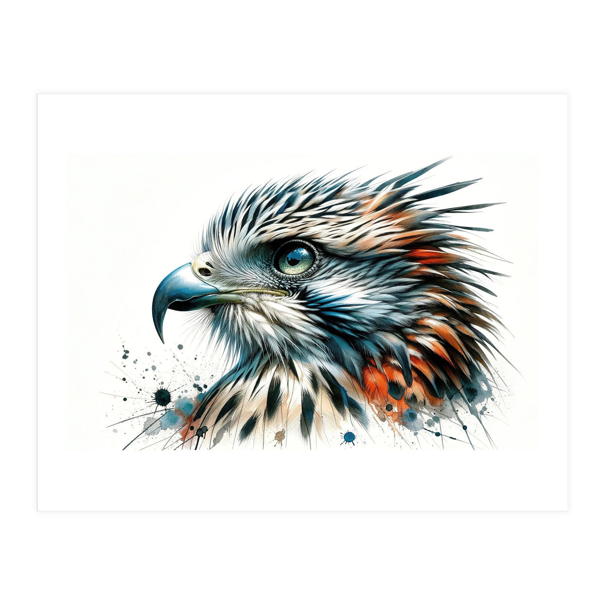 Vibrant Eagle Close Up Portrait (Print Only)