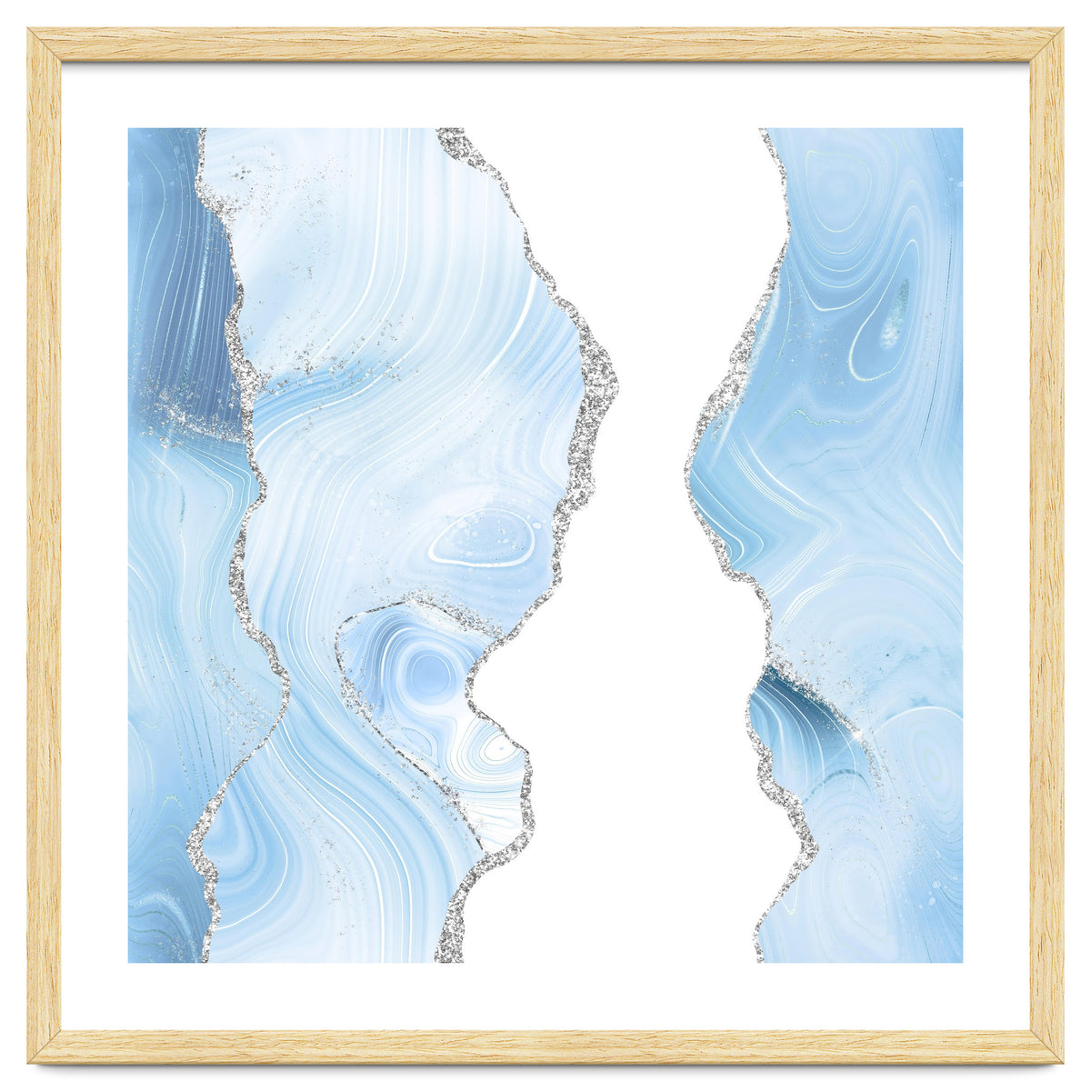 Blue & Silver Agate Glitter Texture 06