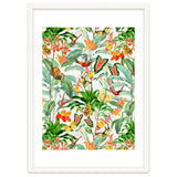 Birds And Butterflies In Tropical Jungle thumbnail