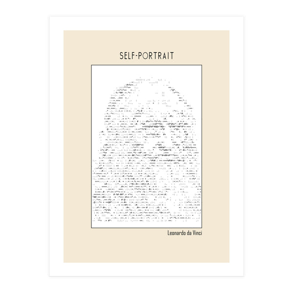 Self Portrait – Leonardo Da Vinci (ascii Art) (Print Only)