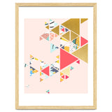Gold Abstraction, Abstract Eclectic Colorful Geometrical, Blush Pastel Metallic Chic Graphic Design thumbnail