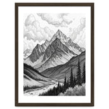 Majestic Alpine Mountain Range Sketch thumbnail