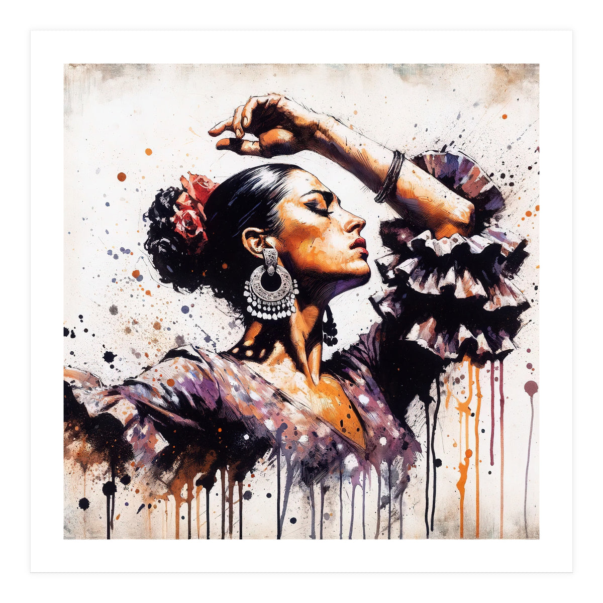 Watercolor Flamenco Dancer #1 (Print Only)