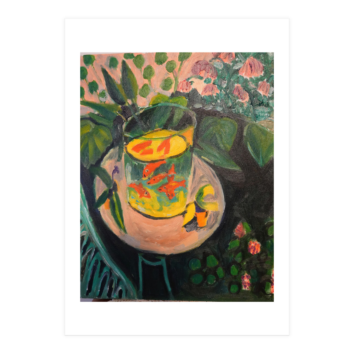 Still Life Fishes Oil Painting (Print Only)