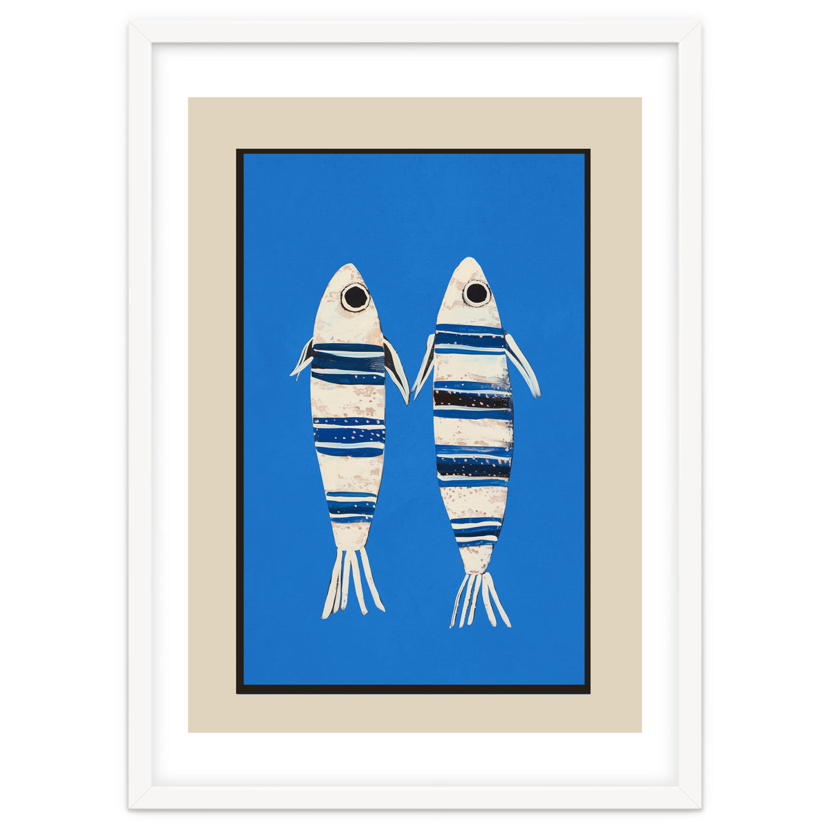 Minimal Fish On Blue