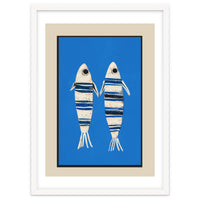 Minimal Fish On Blue