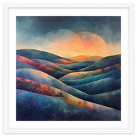 Abstract Ethereal Rolling Hills at Sunset