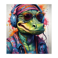 Alligator In Headphones Music (Print Only)