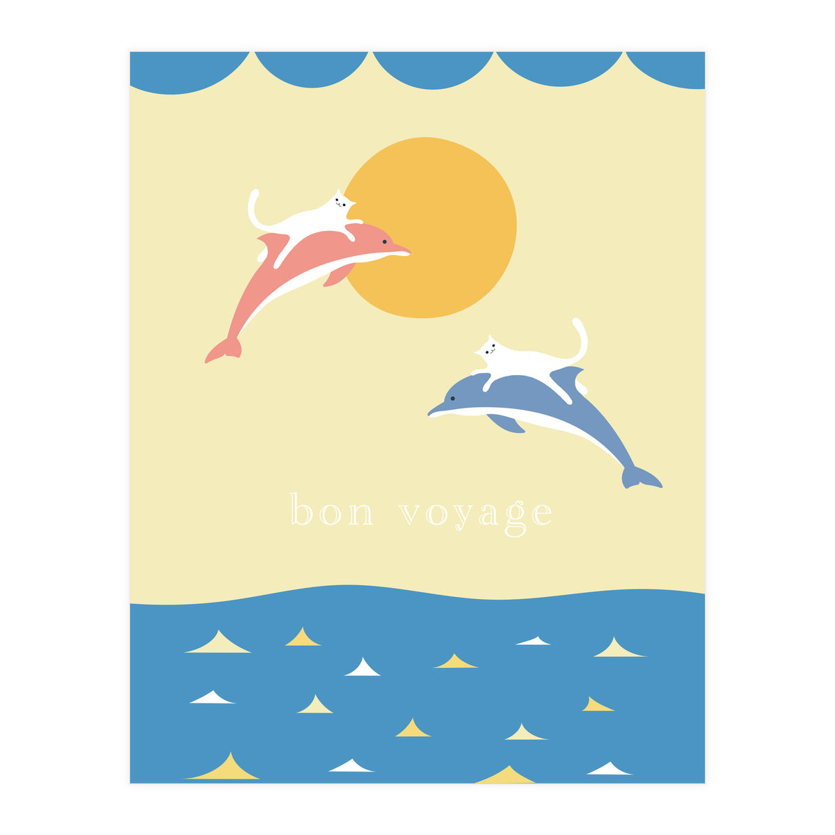 bon voyage - adventure cats and dolphins (Print Only)