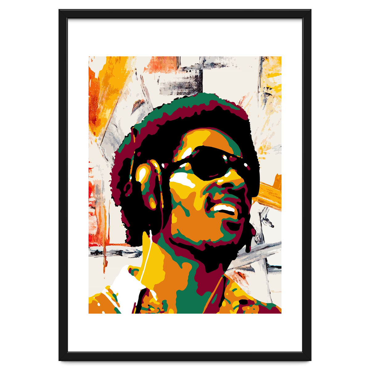 Stevie Wonder Colorful Abstract Retro Art