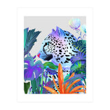 Holographic Leopard, Tropical Jungle Eclectic Nature, Colorful Botanical Wildlife, Boho Contemporary Animals, Tiger Cheetah Cat Maximalism (Print Only) thumbnail