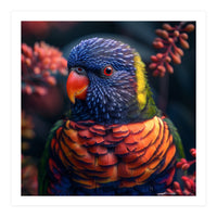 Vibrant Rainbow Lorikeet Parrot Close Up Portrait (Print Only)