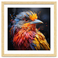 Vibrant Bird With Colorful Splatter Paint