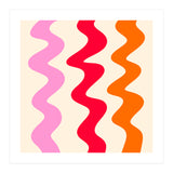 Squiggly Lines - orange, pink and cream (Print Only) thumbnail