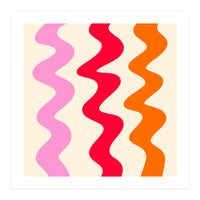 Squiggly Lines - orange, pink and cream (Print Only)