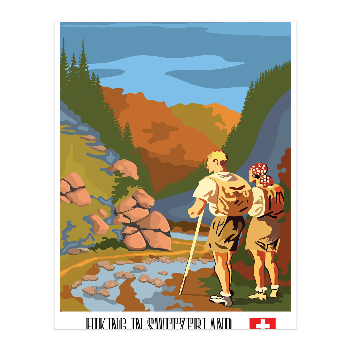 Hiking In Switzerland (Print Only)