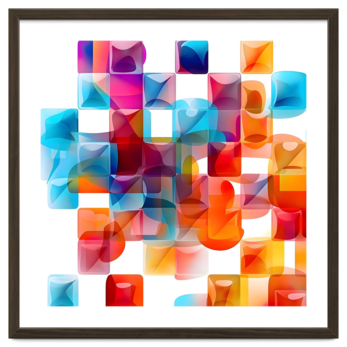 JELL, Multi-colored squares against a white backdrop.