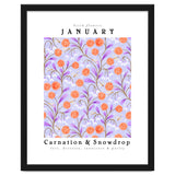 Carnations And Snowdrop January Birth Flower Floral Print thumbnail