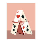 A House Made Of Cards, Relationship Concept Painting, Illustration Playing Cards, Spade Heart Eclectic Bohemian Contemporary (Print Only) thumbnail