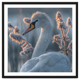 Swan Portrait Dew Drops Morning Light thumbnail