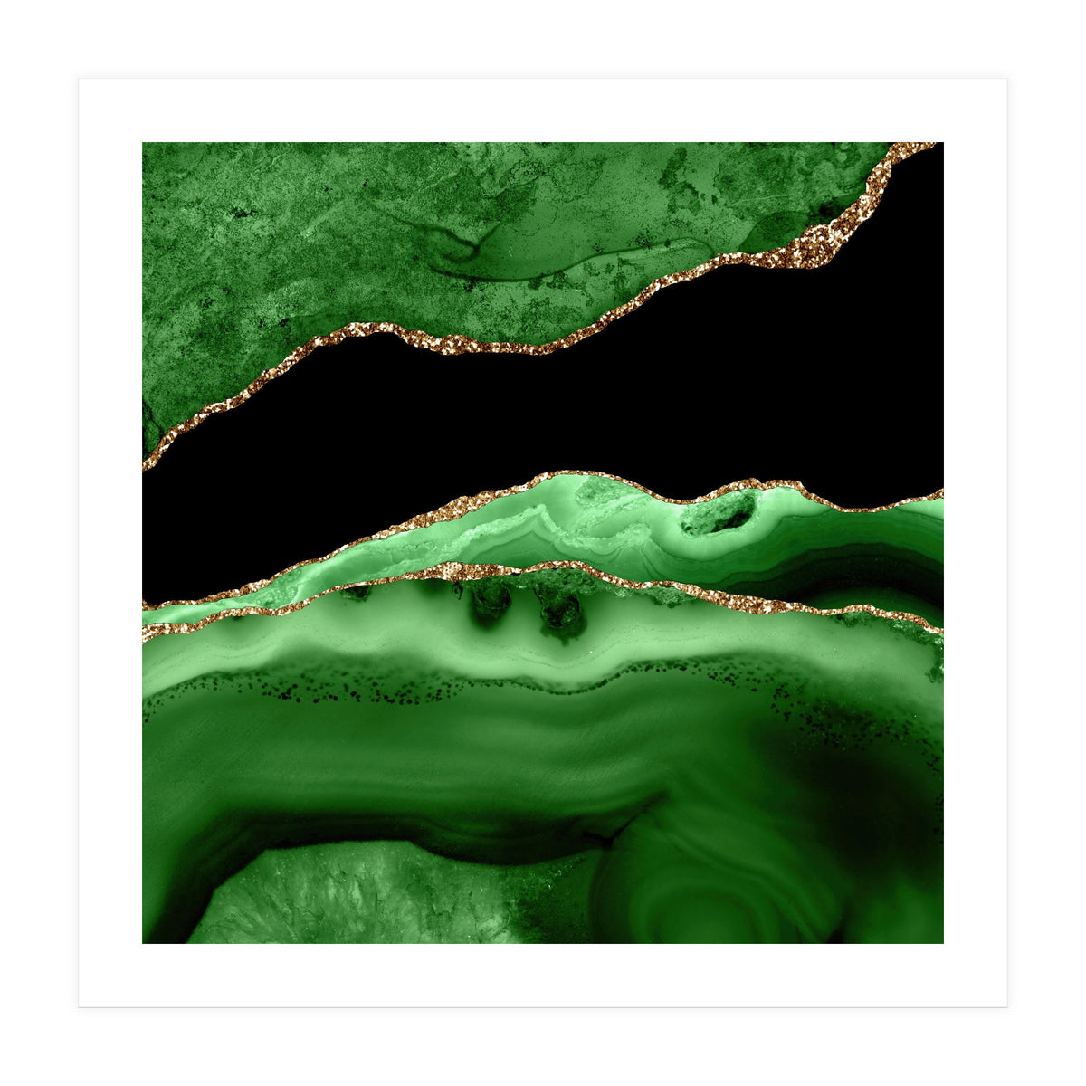 Green & Gold Agate Texture 13 (Print Only)