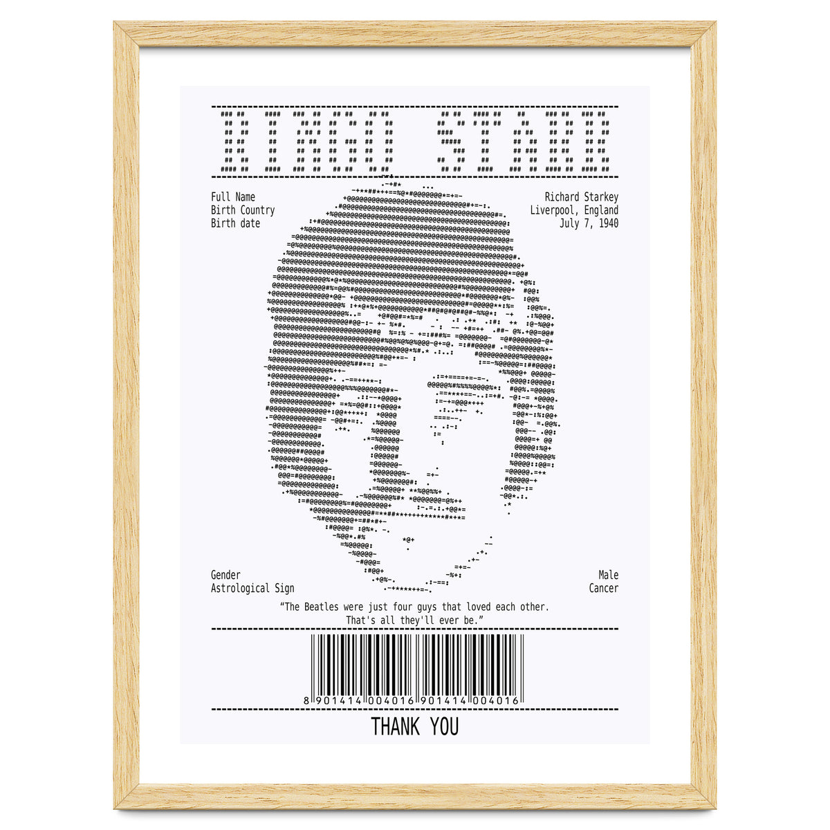 Receipt Art Ringo Starr Quotes