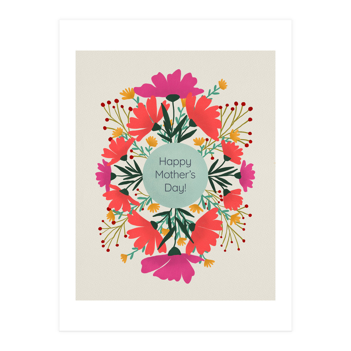 Happy mother's day floral design (Print Only)