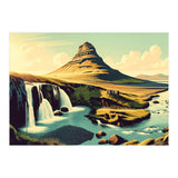 Vintage Iceland, Kirkjufell Mountain Poster (Print Only) thumbnail