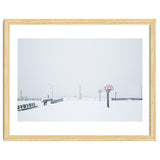 Snow-covered Basketball court and side bench thumbnail