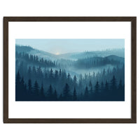 Misty Evergreen Forest: Moody Atmospheric Landscape