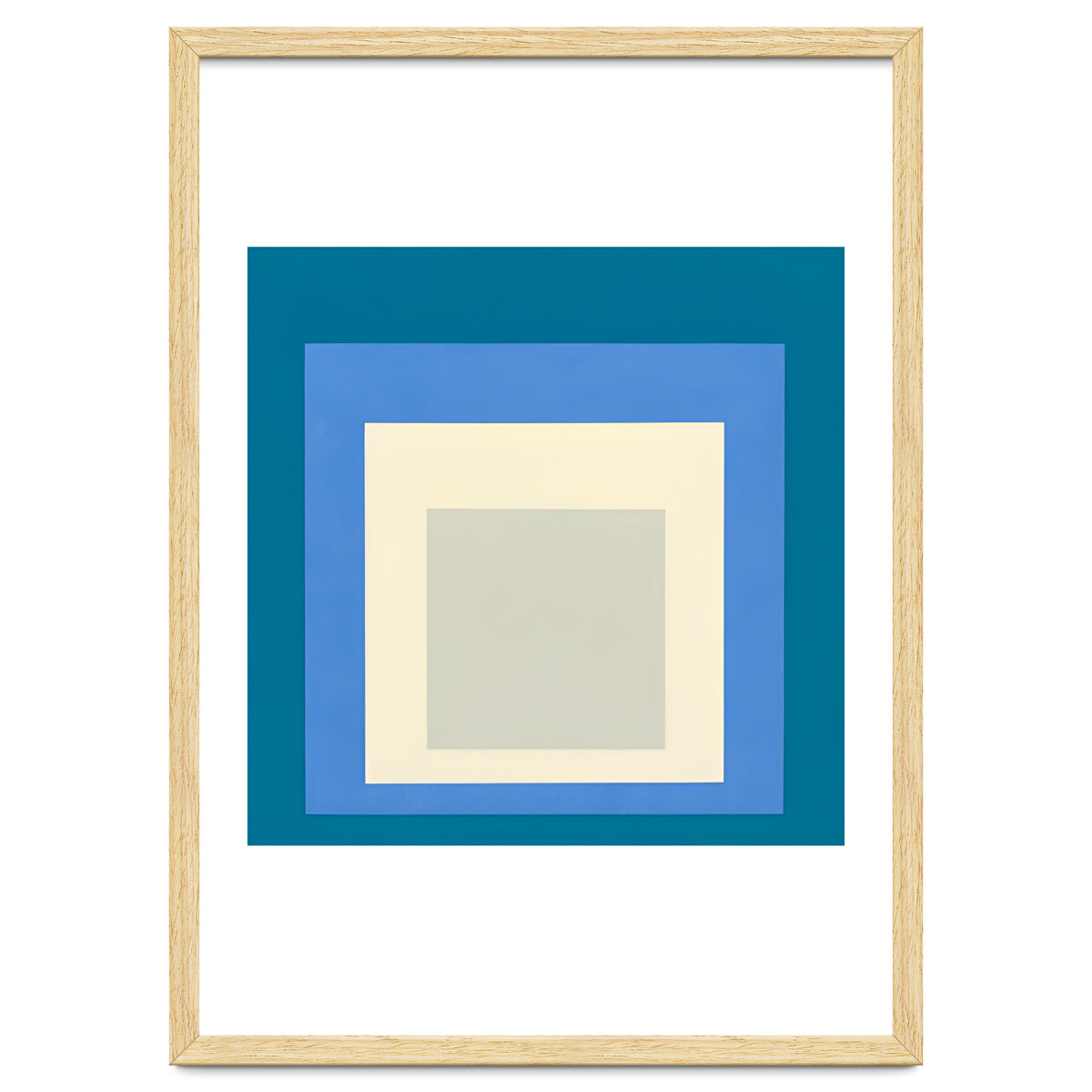 JOSEF ALBERS - HOMAGE TO THE SQUARE: BLUE WHITE GREY