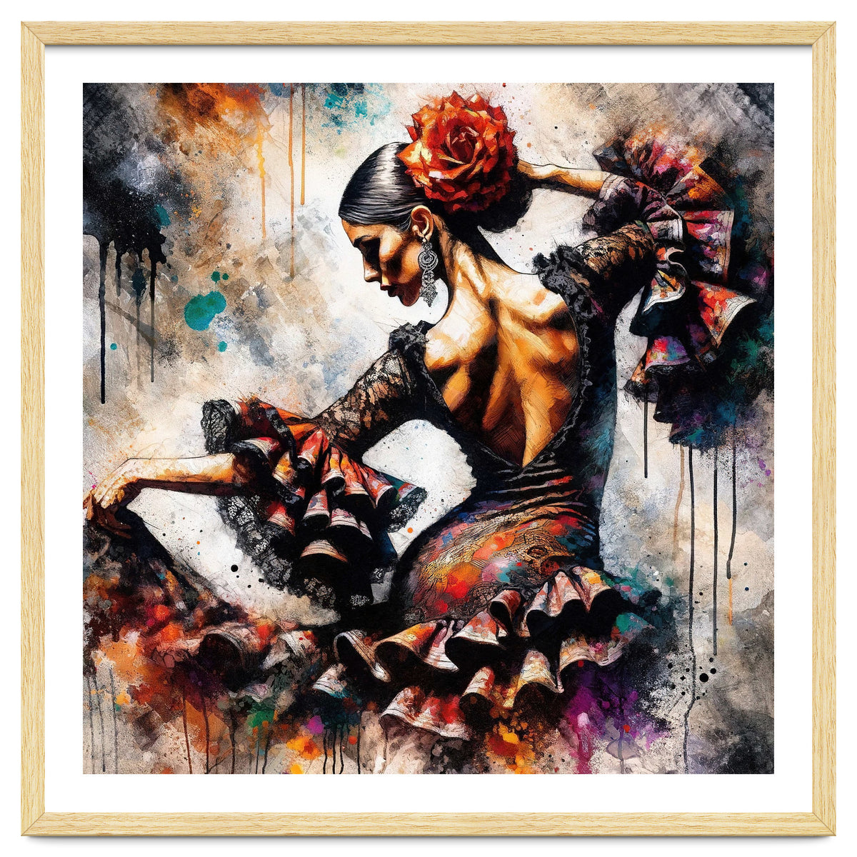 Watercolor Flamenco Dancer #4