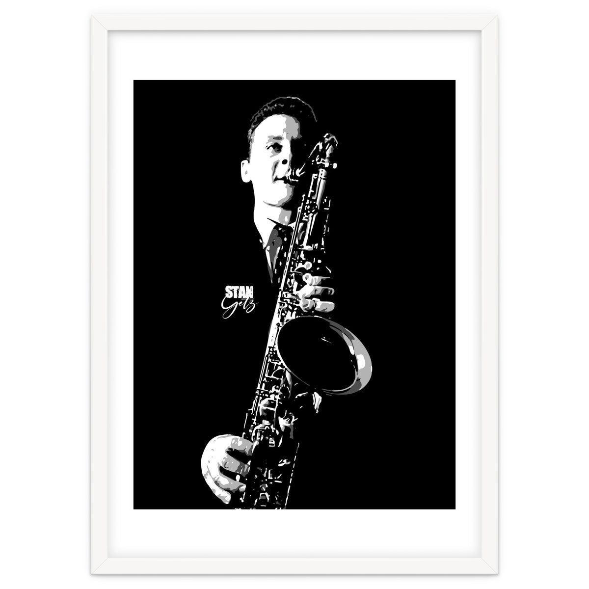 Stan Getz American Jazz Saxophonist in Grayscale