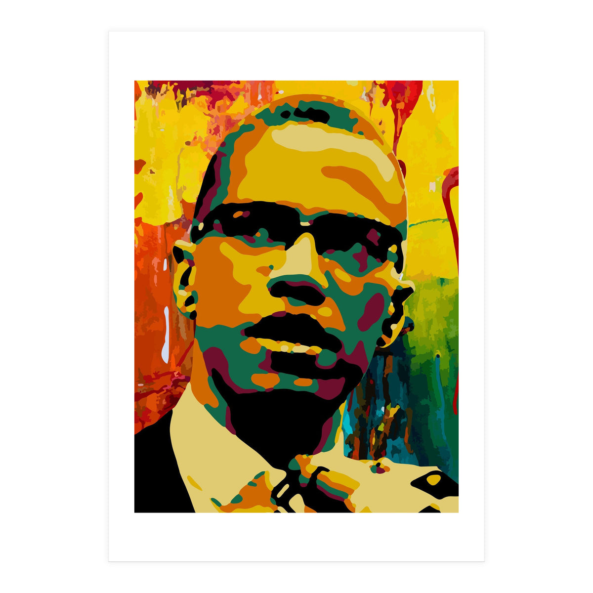 Malcolm X Colorful Abstract Art 2 (Print Only)