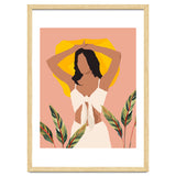 Fold Up The Sun & Take It Wherever You Go, Bohemian Woman Self Love Self Care Pastel , Plant Lady Tropical Boho Contemporary thumbnail