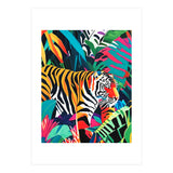 The Tigress, Fearless Wild Animal Tropical Jungle, Multicolor Cat Confidence Peaceful Calm Bohemian Eclectic (Print Only) thumbnail